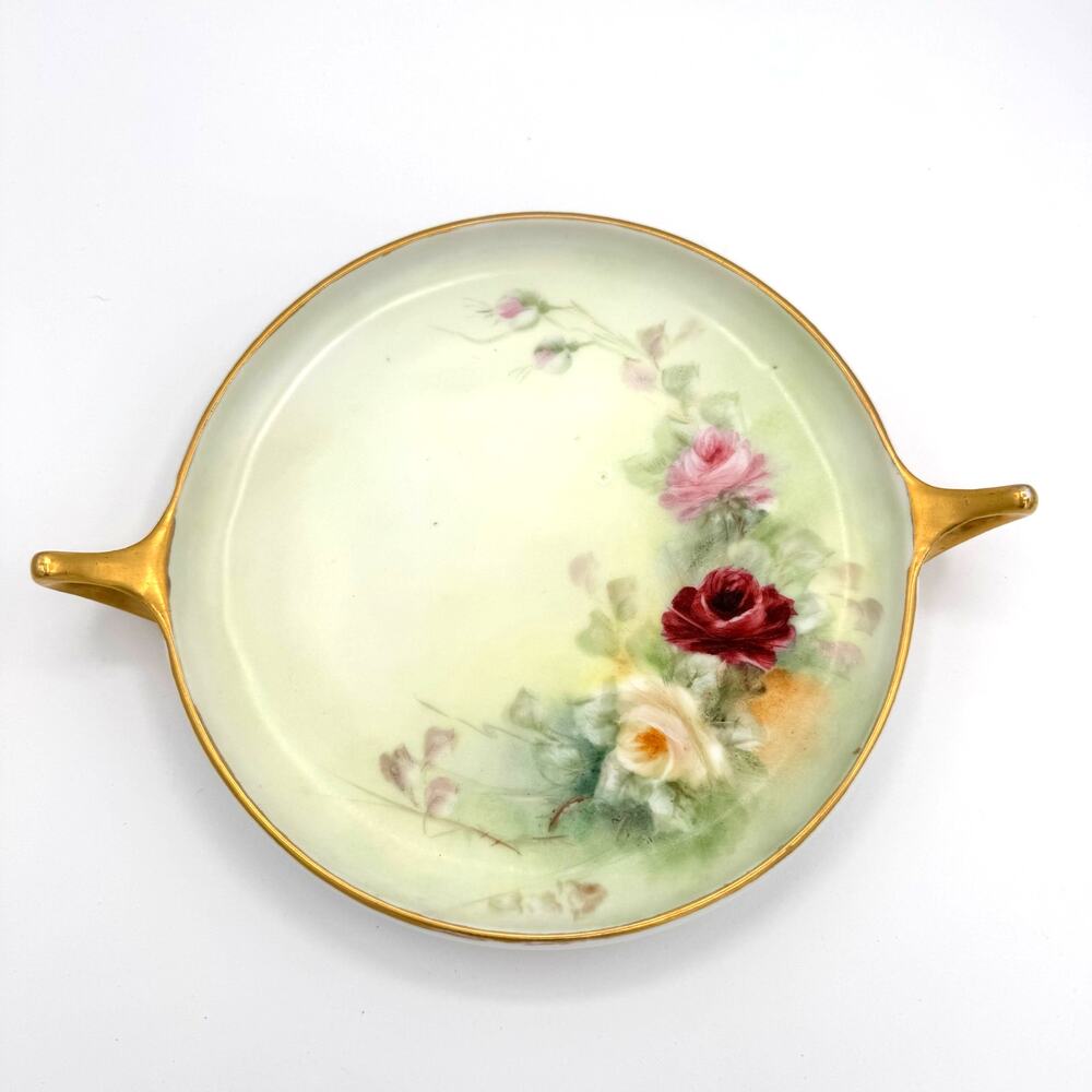 Rosenthal Donatello Vintage Handled Dish with Roses – Gold Trim Floral  Germany